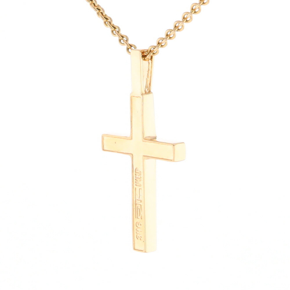 Gold Quartz Pendant 4 Section Inlaid Cross Pendant