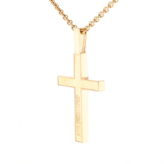 Gold Quartz Pendant 4 Section Inlaid Cross Pendant