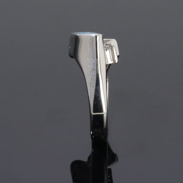 Opal Rings Geometric Inlaid Design with Tanzanite and .08ctw Diamonds