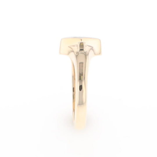 G2 Gold Quartz Ring Diamond Shape Inlaid with 0.05ctw Round Diamonds