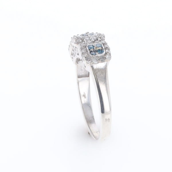 Triple Diamond Halo Ring