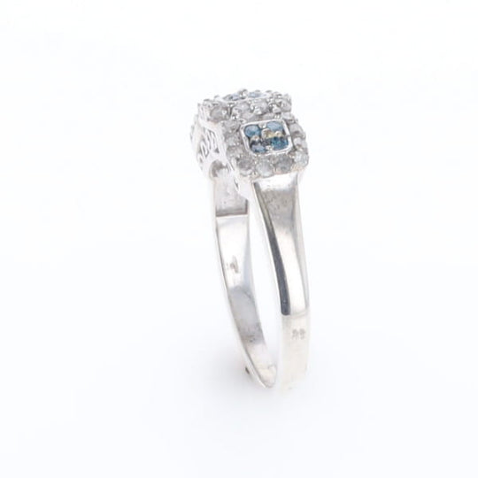 Triple Diamond Halo Ring