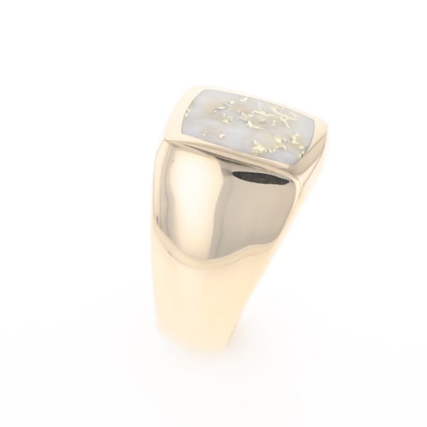 Natural Gold Quartz Men's Ring