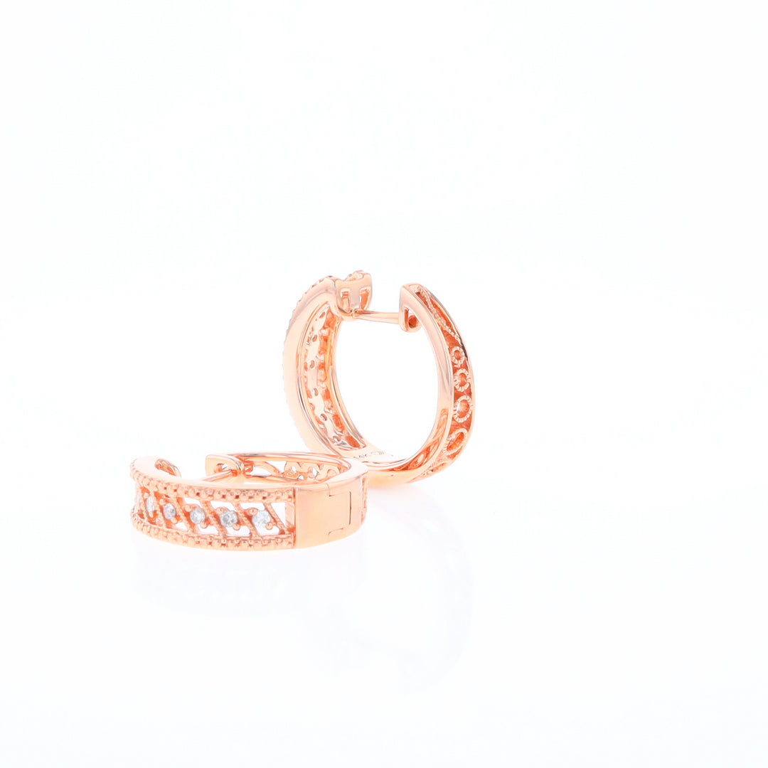 Rose Gold Diamond Hoop Earrings