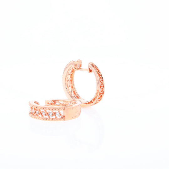 Rose Gold Diamond Hoop Earrings