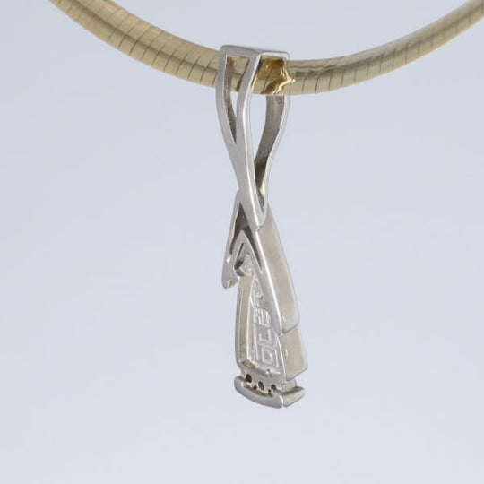 Opal Pendant Triangle Inlaid Design with .06ctw Round Diamonds