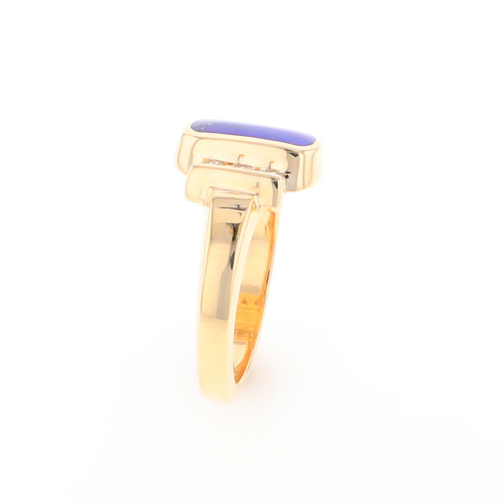 Lapis 0.24ctw Diamond Ring