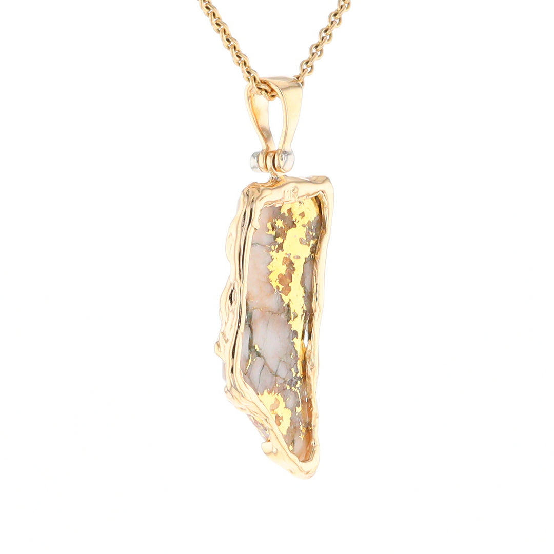 Gold Quartz Freeform Pendant (G2)