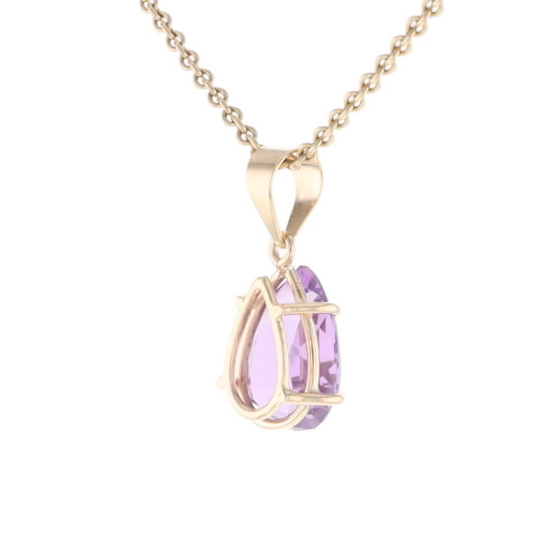Pear Solitaire Amethyst Pendant