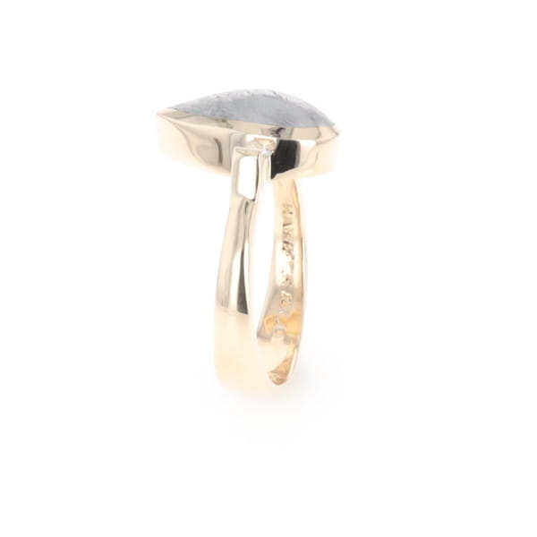Meteorite Pear Shape Inlay Ring