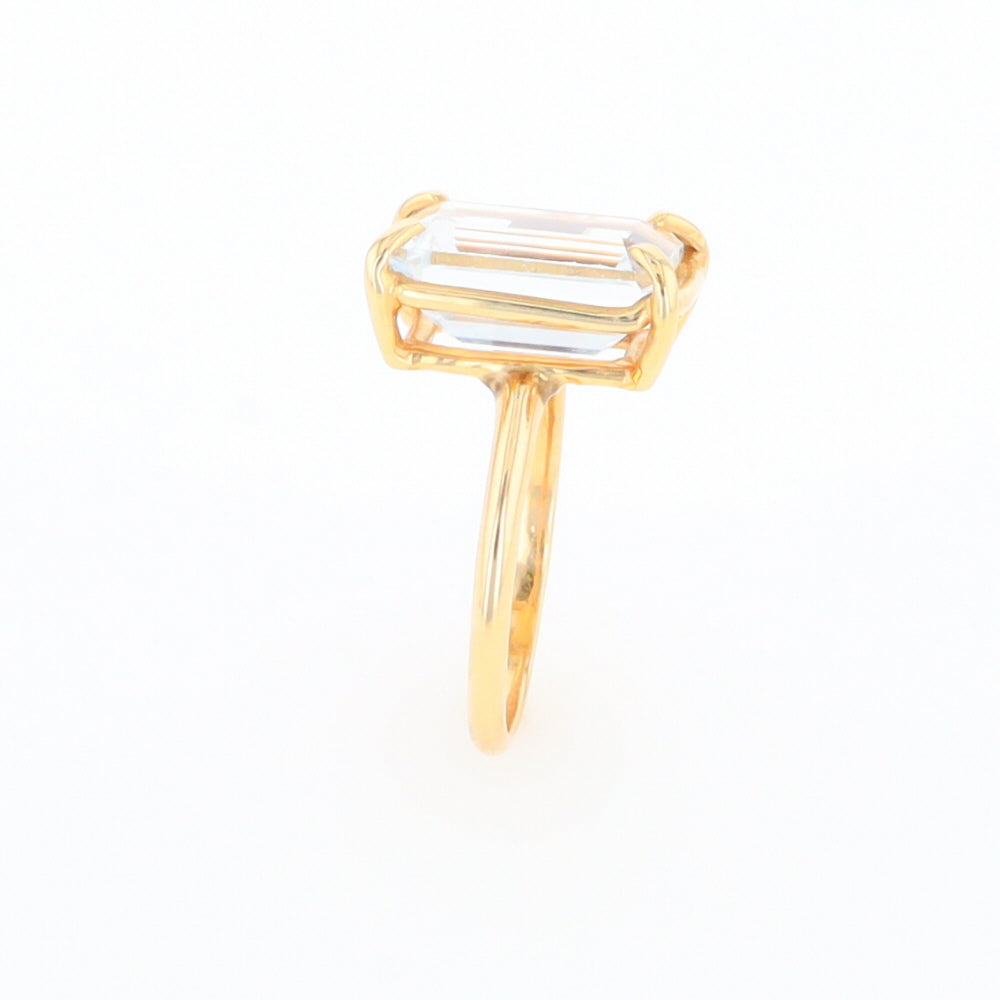 Emerald Cut Blue Topaz Ring