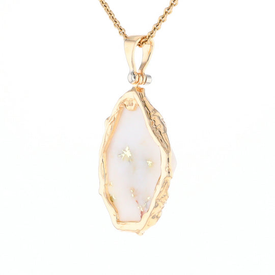 Gold Quartz Freeform Pendant