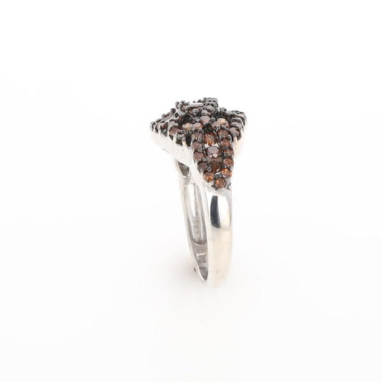 Knot Cluster Orange Diamond Ring