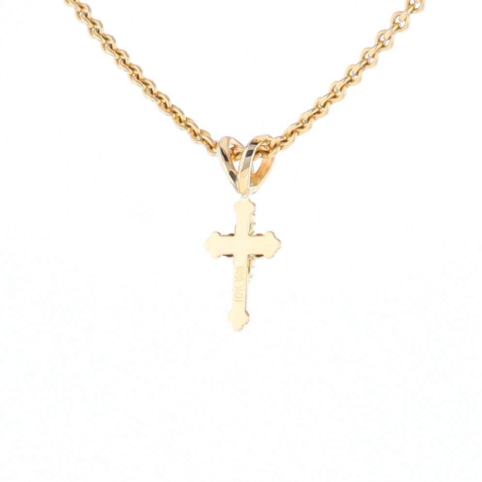 Black Hills Gold Diamond Cross Pendant