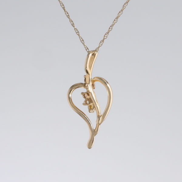 Round Opal & Diamond Heart Necklace