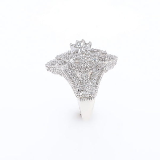 Floral Filigree Design Diamond Ring
