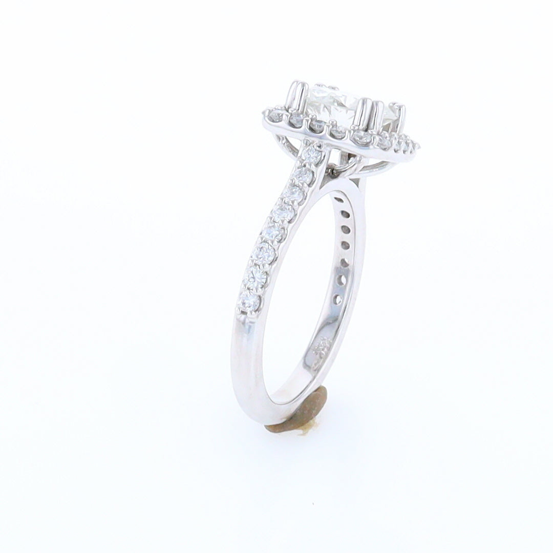 Diamond Engagement Ring with Square Halo