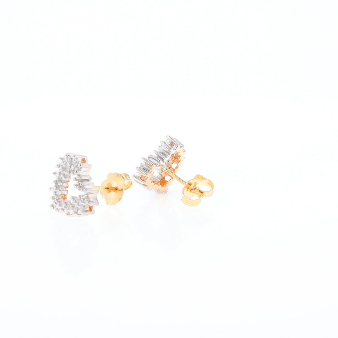 Diamond Heart Stud Earrings