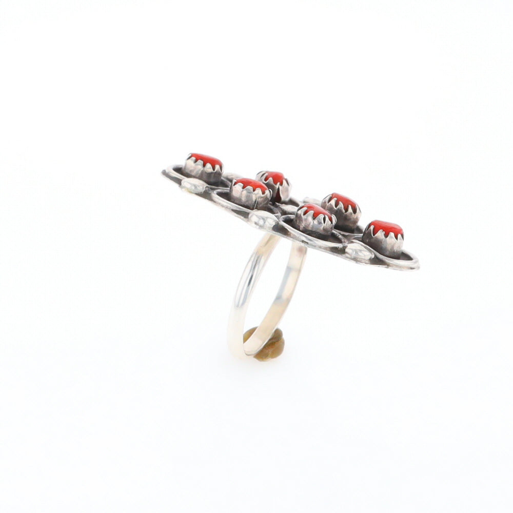 Bezel Set Coral Ring