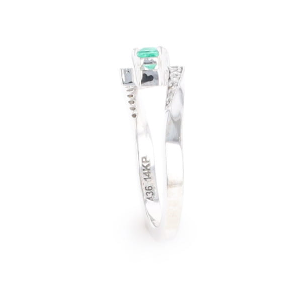 Emerald Twist Ring with Diamond Accents