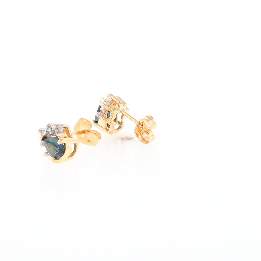 Pear Sapphire & Diamond Earrings