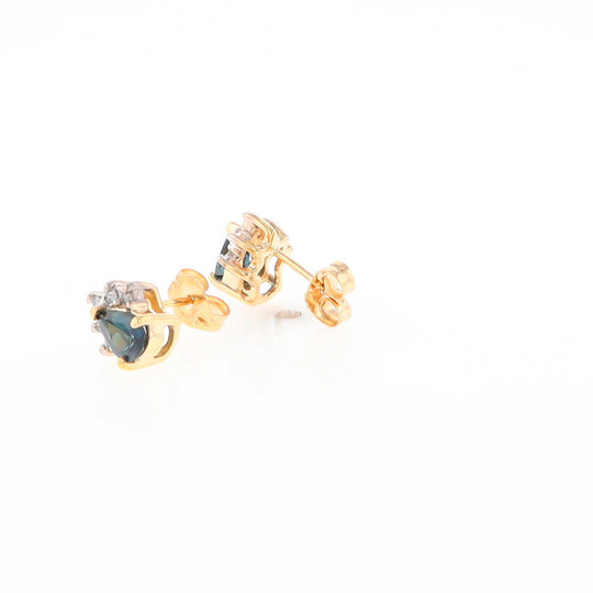 Pear Sapphire & Diamond Earrings