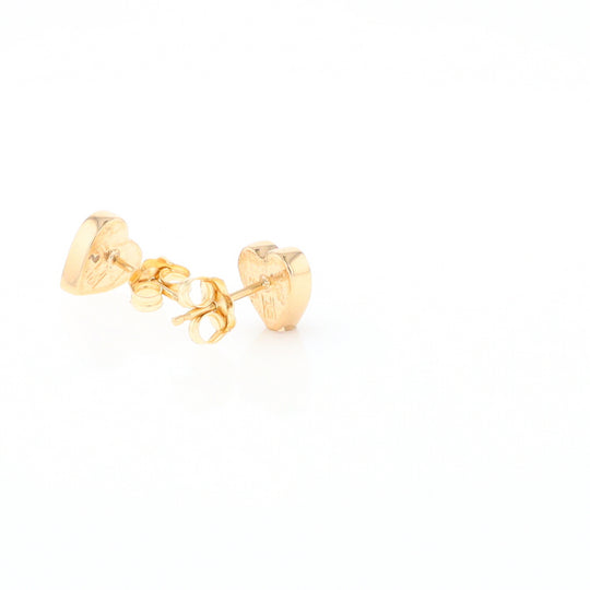 Gold Quartz Heart Stud Earrings - G2