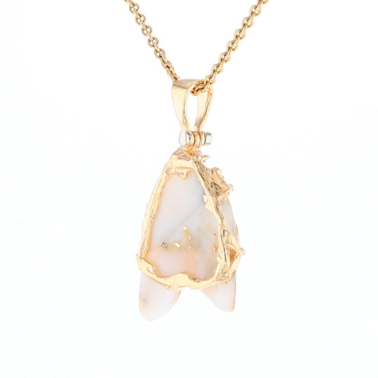 Rough Gold Quartz Freeform Pendant