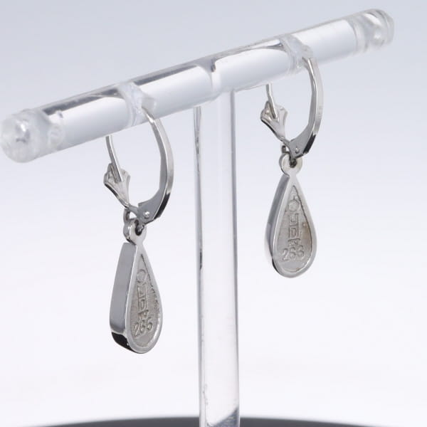 Opal Earrings Tear Drop Inlaid Design Lever Backs