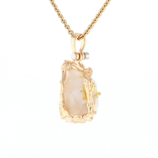 Rough Gold Quartz Freeform Pendant