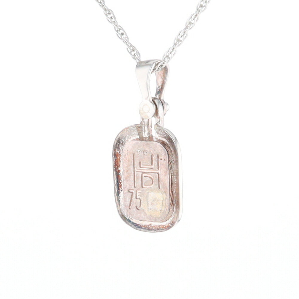 Gold Quartz Rounded Rectangle Pendant