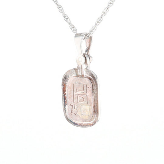 Gold Quartz Rounded Rectangle Pendant