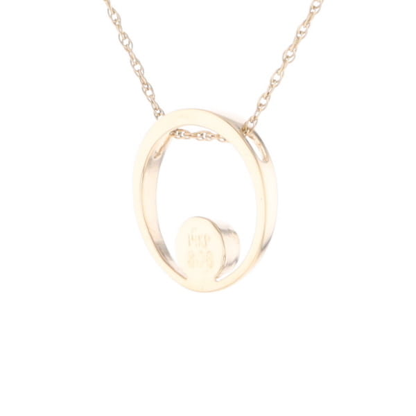Gold Quartz Pendant Open Circle Design Round Inlay Pendant