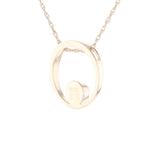 Gold Quartz Pendant Open Circle Design Round Inlay Pendant