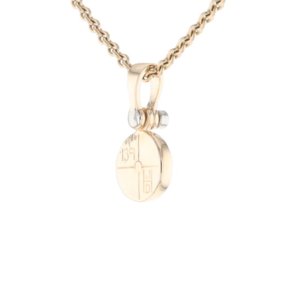 Round Gold Quartz Inlaid Pendant