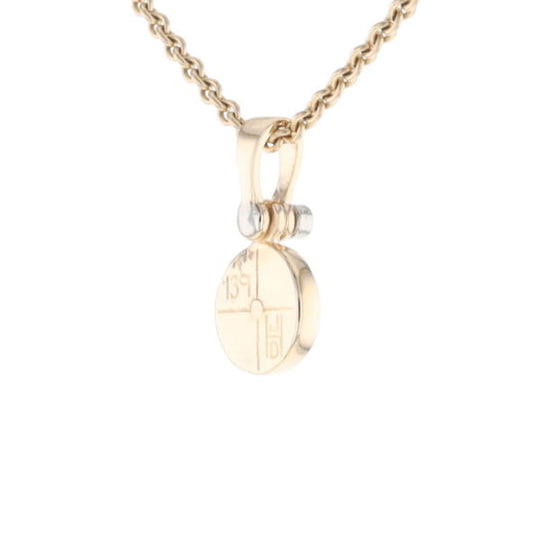 Round Gold Quartz Inlaid Pendant