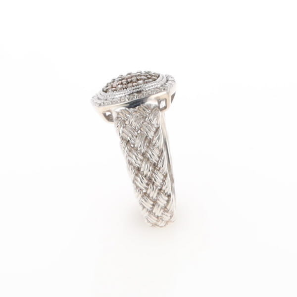 Champaign Diamond Square Braided Cluster Band