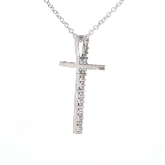 Thin Diamond Cross Necklace