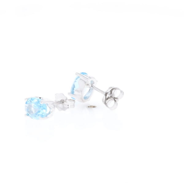 Oval Blue Topaz Stud Earrings