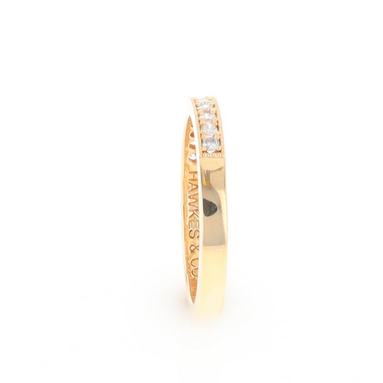 Yellow Gold Milgrain Diamond Wedding Band