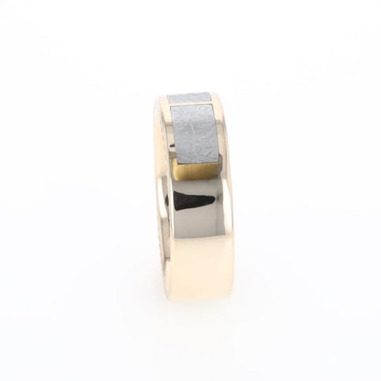 3 Section Men's Meteorite  Milgrain Topped Ring