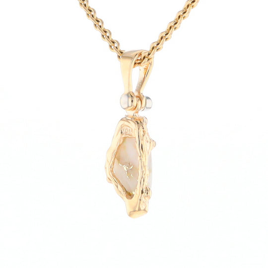 Gold Quartz Free Form Pendant