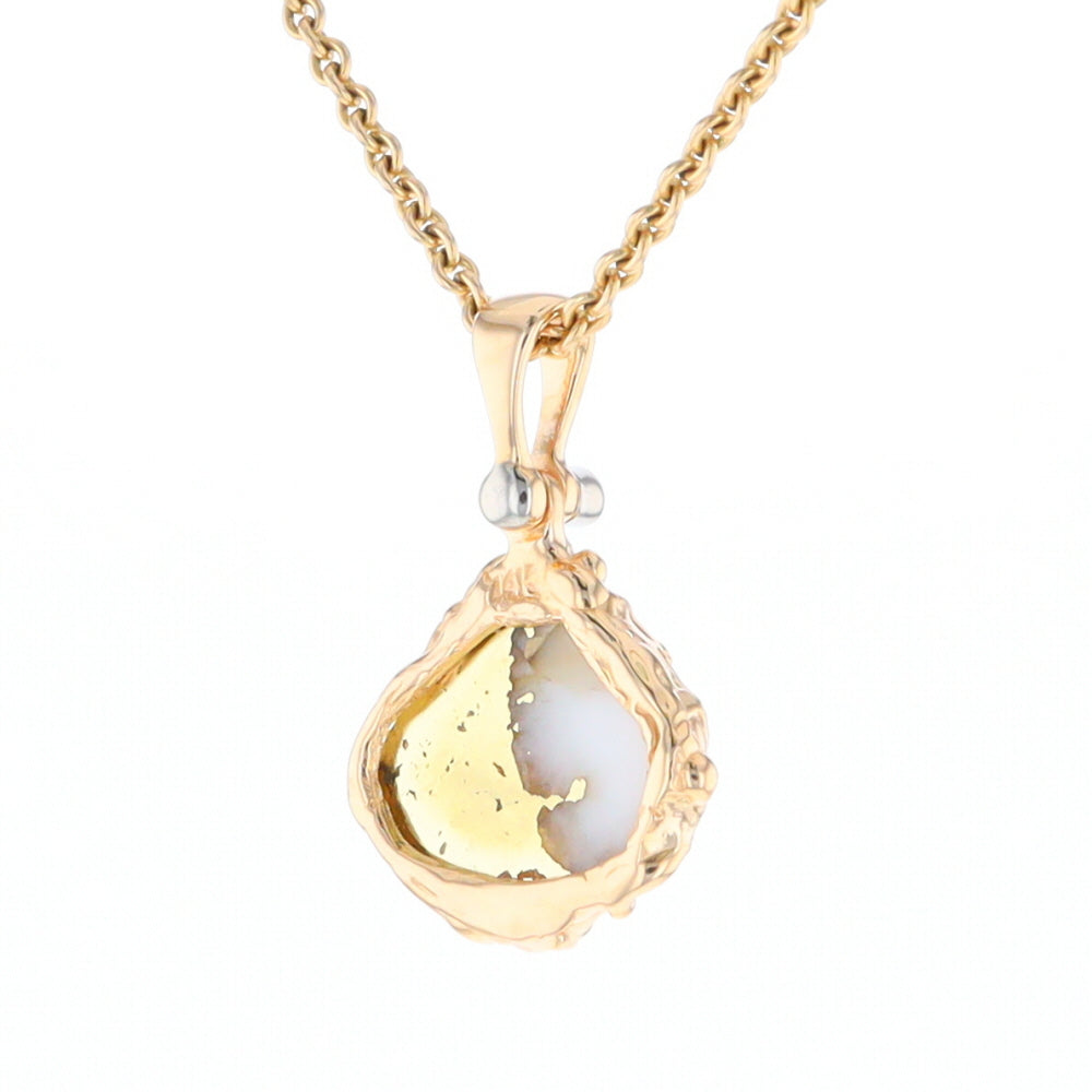 Gold Quartz Freeform Pendant