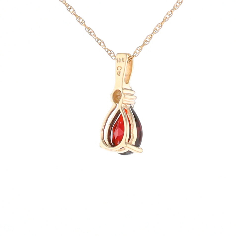 Pear Checkered Garnet Pendant