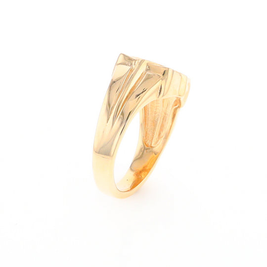 Gold Quartz Mens Ring with Diamond Accents