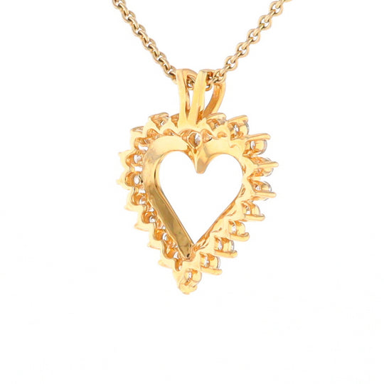 Open Heart Diamond Halo Pendant