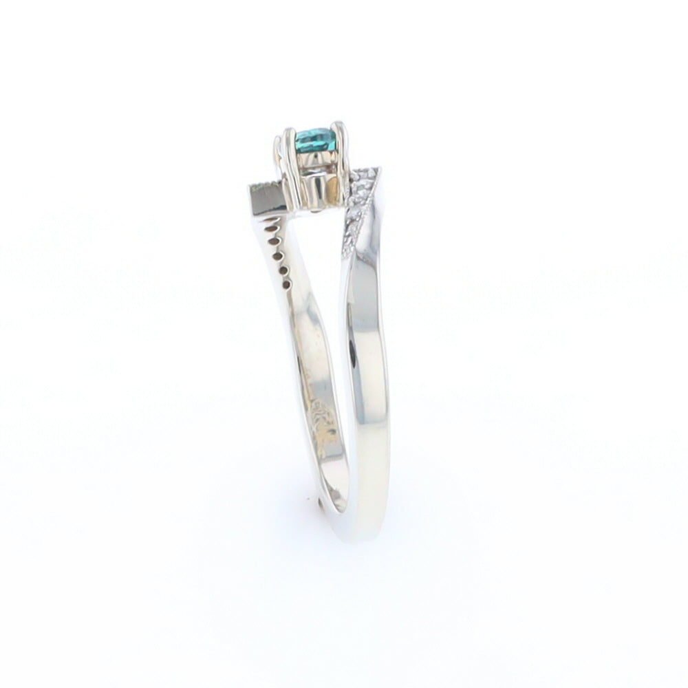 Alexandrite Twist Ring with Diamond Accents