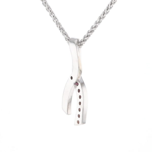 Pink Sapphire Breast Cancer Ribbon Pendant