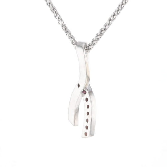 Pink Sapphire Breast Cancer Ribbon Pendant