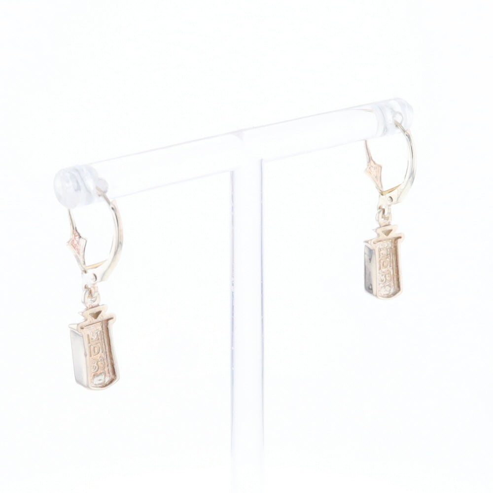 Sterling Silver Gold Quartz Inlaid Earrings - G3